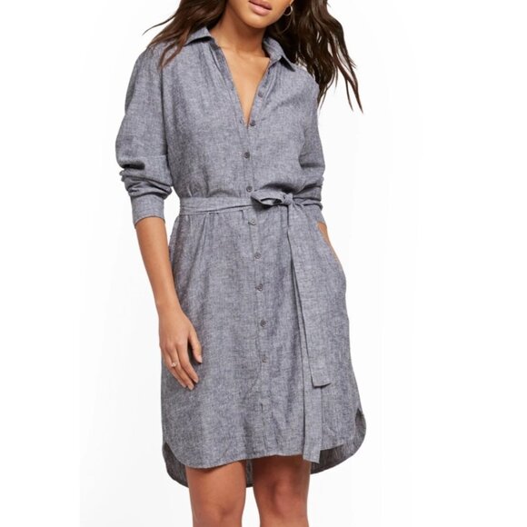 Soho New York & Company  Womens Gray Long-Sleeve Button-Down Shirtdress Medium - Picture 15 of 15